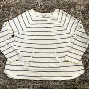 Barefoot Dreams CozyChic Ultra Lite Striped Pullover Sweater Women's Size XXL